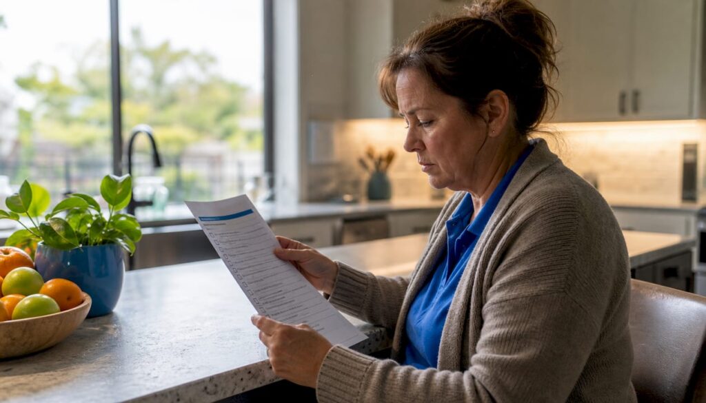 Homeowner reviewing air duct checklist at kitchen table