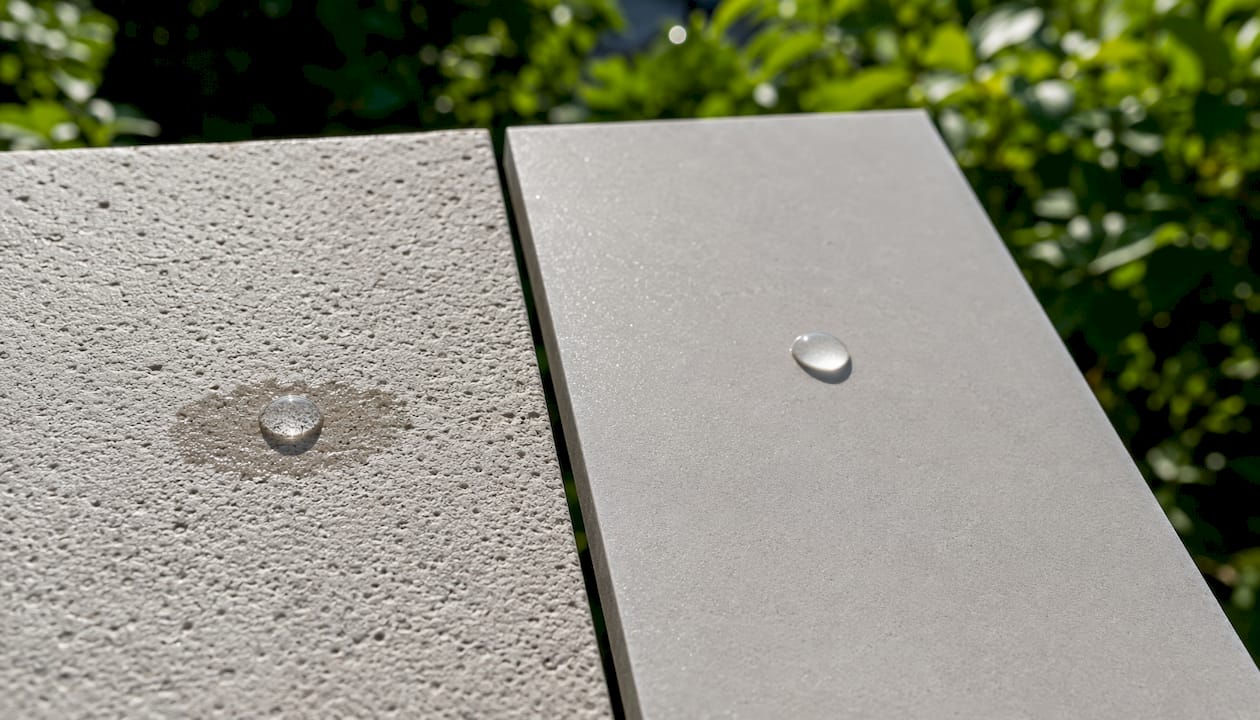 Close-up ceramic and porcelain tile surfaces