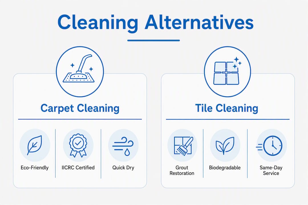 Infographic comparing carpet and tile cleaning options