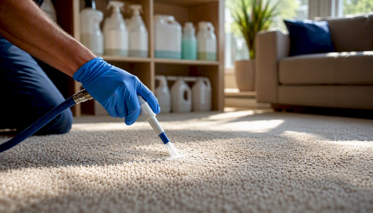 Applying encapsulation polymer to carpet fibers