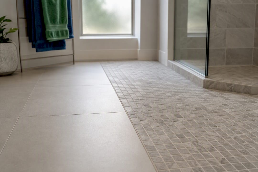 Comparison of large and small tile grout lines