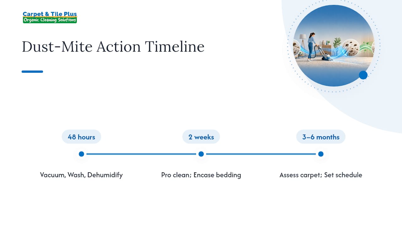 Dust mite reduction timeline from 48 hours