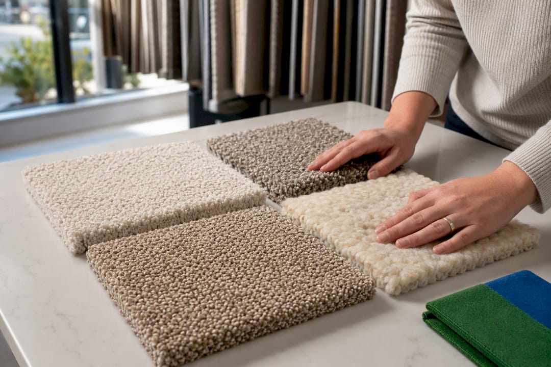 Carpet fiber swatches for pet homes