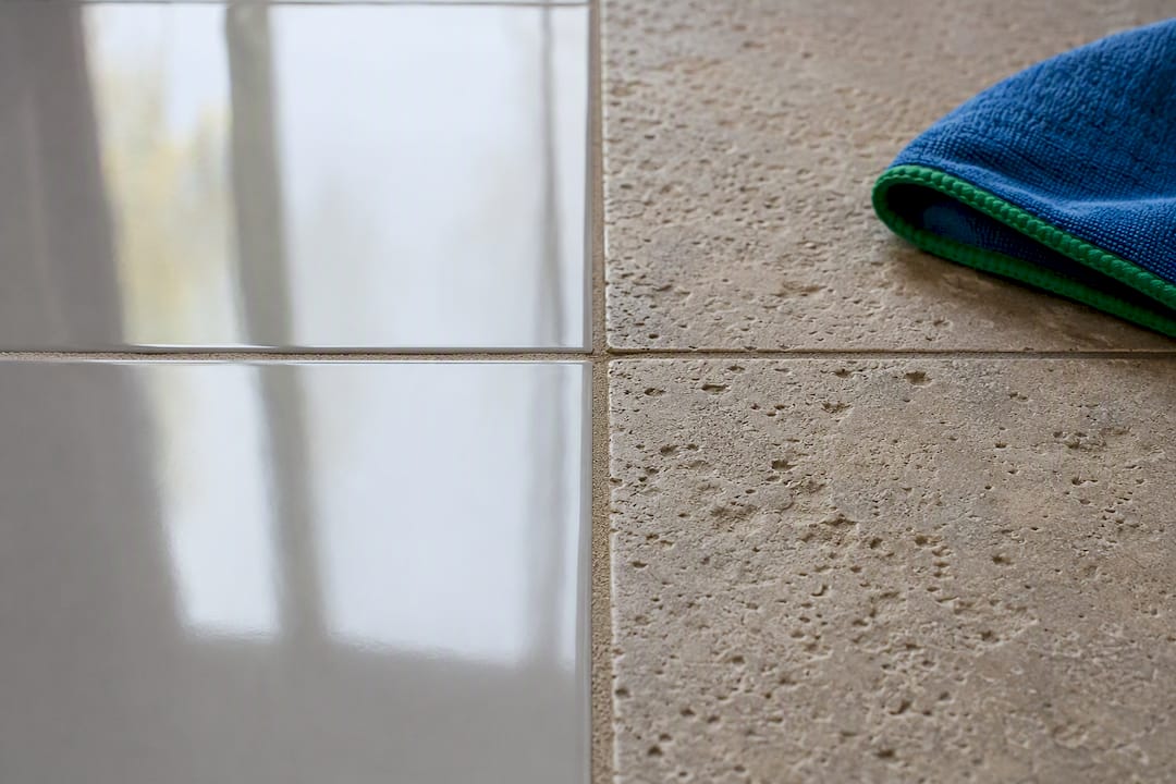 Contrasting tile surfaces and grout joints