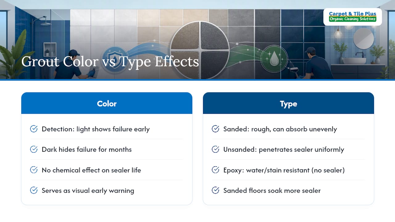 Does Grout Color or Type Change How Long Sealer Lasts? — overview diagram