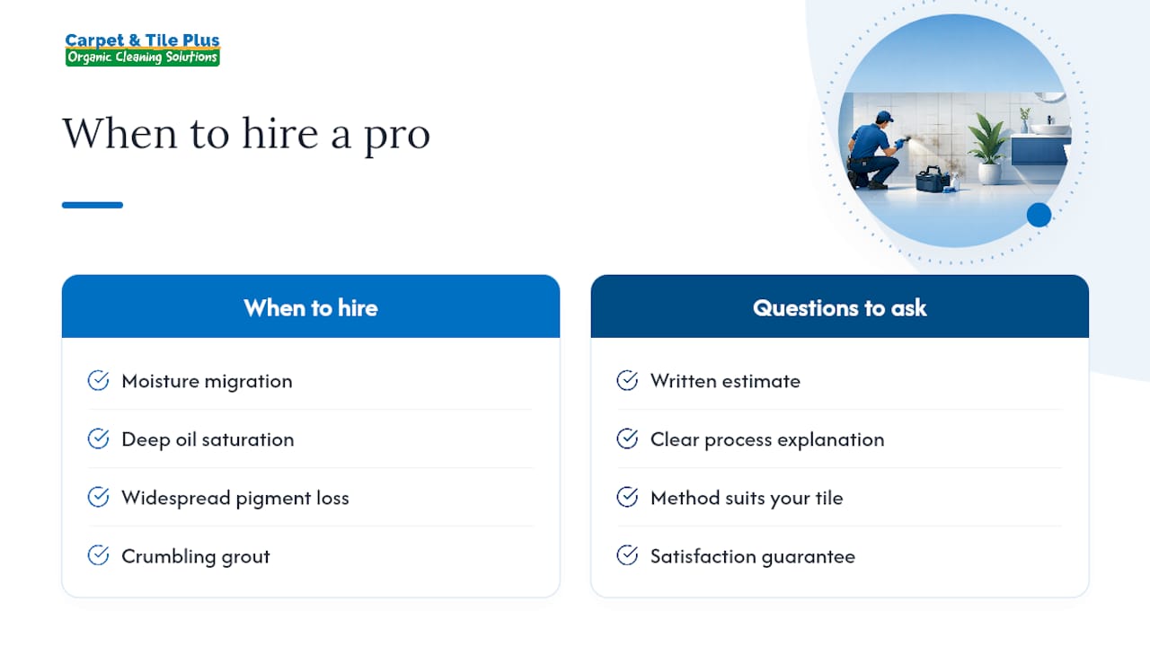 When a Professional Should Handle Grout Discoloration — overview diagram