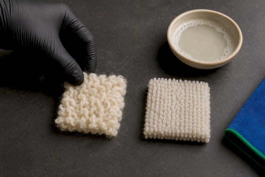 Wool and synthetic carpet fibers compared