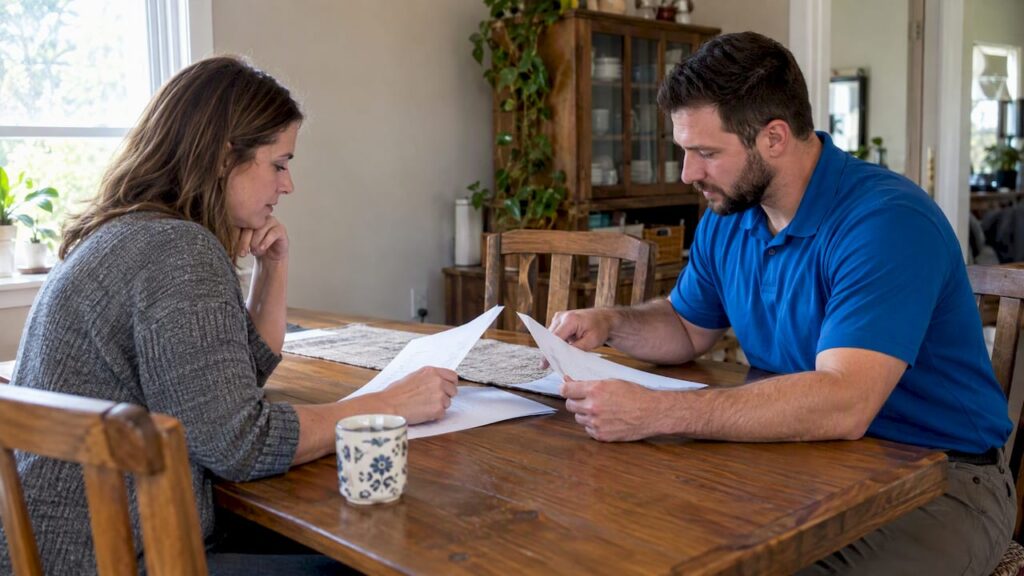 Homeowner comparing air duct cleaning estimates
