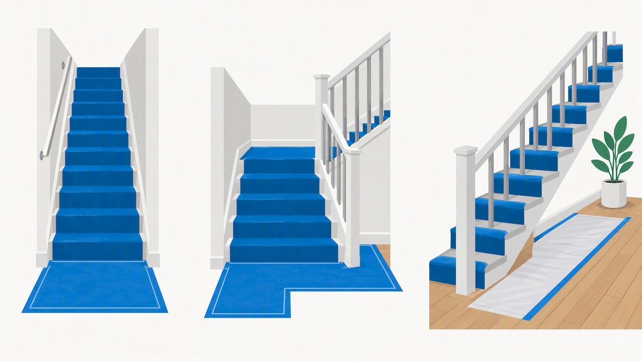 Stair layouts showing access and surface challenges